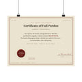 Full Pardon — Court of Heaven Poster (Justification, Rom 8:1)